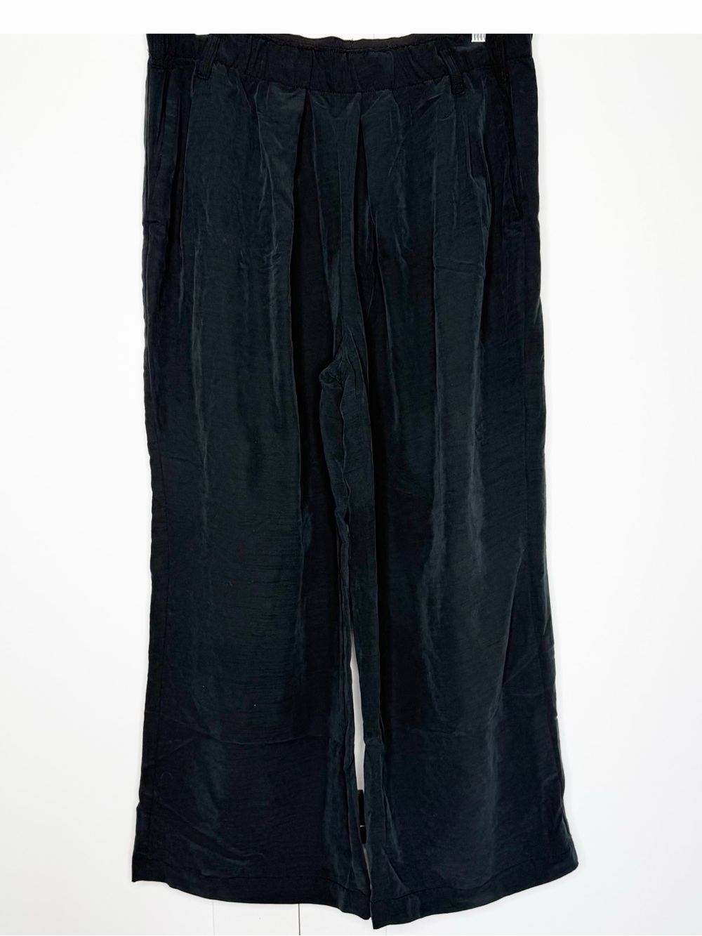 Free People Nothin' to Say Pleated Trousers Large black wide leg pants flowy - Picture 7 of 15